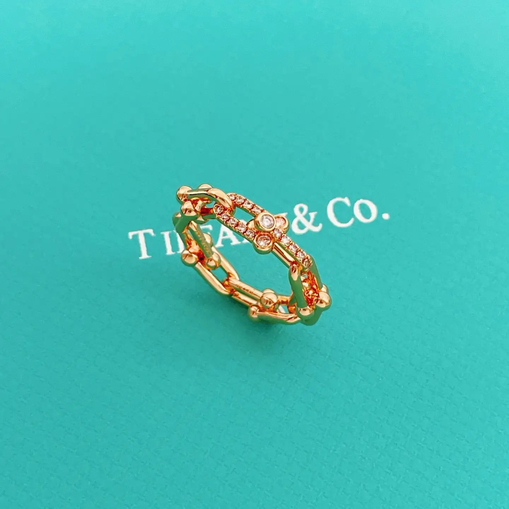 Tiffany & Co. rose gold polished horseshoe buckle ring